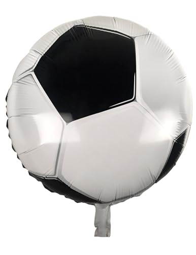 Boland 62516 - Folienballon Fußball, Größe ca. 45 cm, Schwarz-Weiß, Luftballon mit Helium befüll bar, Geburtstag, Gartenparty, Mottoparty, Puplic Viewing, Bundesliga, Dekoration, WM, EM von Boland