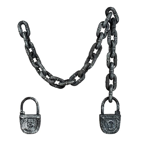 Boland 00634 - Gliederkette mit Schloss, Länge circa 123 cm, Gefangener, Henker, Kostüm-Accessoire für Karneval, Halloween und Mottopartys Boland 00634 - Gliederkette mit Schloss, Länge circa 123 cm, Gefangener, Henker, Kostüm-Accessoire für Karneval, Halloween und Mottopartys von Boland