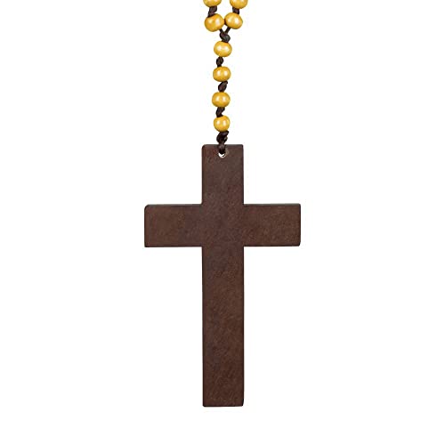 Boland 64331 - Holz-Halskette Priesterkreuz, gelb/braun, Themenparty, Mottoparty, Kostüm-Accessoire von Boland