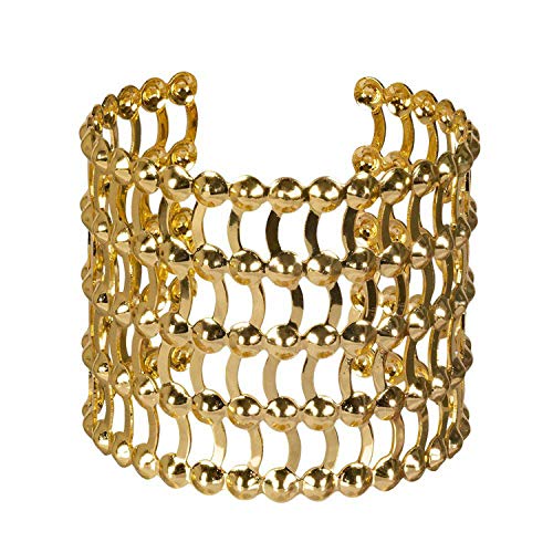Boland 64421 - Armband Grace, gold, verstellbare Größe, für Damen, 5-reihiger Armreif, Armkette, Modeschmuck, Schmuckstück, Karneval, Fasching, Fastnacht, Mottoparty von Boland