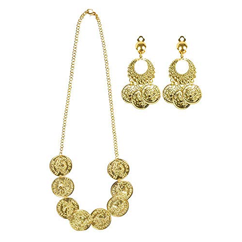Boland 64510 - Schmuckset Bauchtänzerin, 3-teiliges Set, zwei Ohrringe und eine Halskette, Modeschmuck, Gold, Münzen, Belly Dance, Karneval, Mottoparty, Kostüm, Verkleidung, Tanzen, Bühne, Theater Boland 64510 - Schmuckset Bauchtänzerin, 3-teiliges Set, zwei Ohrringe und eine Halskette, Modeschmuck, Gold, Münzen, Belly Dance, Karneval, Mottoparty, Kostüm, Verkleidung, Tanzen, Bühne, Theater von Boland