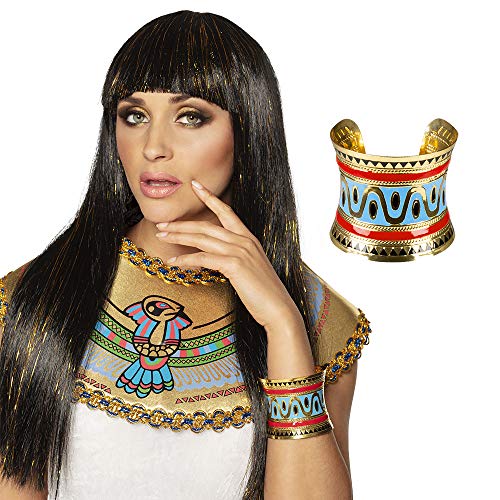 Boland 64519 - Armband Ägypten, 1 Stück, Einheitsgröße, Gold, ägyptische Zeichnungen, Nil, Modeschmuck, Armkette, Accessoire, Kostüm, Verkleidung, Outfit, Karneval, Mottoparty Boland 64519 - Armband Ägypten, 1 Stück, Einheitsgröße, Gold, ägyptische Zeichnungen, Nil, Modeschmuck, Armkette, Accessoire, Kostüm, Verkleidung, Outfit, Karneval, Mottoparty von Boland