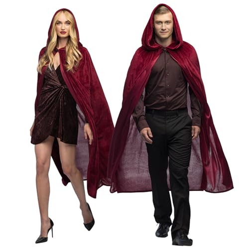 Boland 70997 - Vampir Umhang in Samtoptik für Halloween, Karneval und Kostüme, 170 cm, Tunika für Erwachsene von Boland
