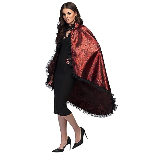 Boland 71022 - Umhang Blood Lady mit Spitze für Erwachsene, Vampir Cape für Faschingskostüme, Kostüm Zubehör für Karneval und Halloween Boland 71022 - Umhang Blood Lady mit Spitze für Erwachsene, Vampir Cape für Faschingskostüme, Kostüm Zubehör für Karneval und Halloween von Boland