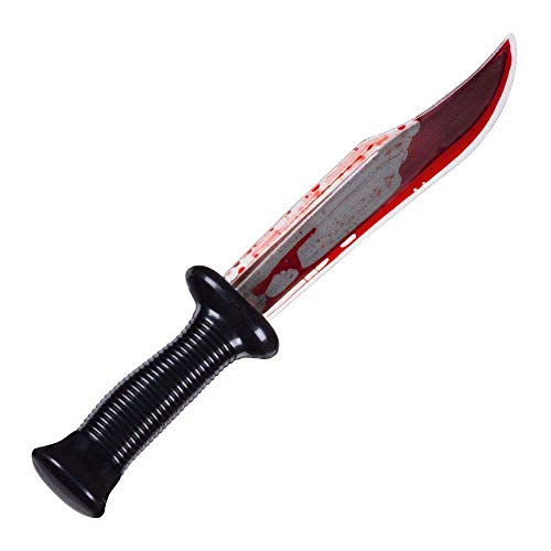 Boland 71992 - Blutiges Messer, Länge circa 33 cm, Säbel mit Blut aus Kunststoff, Killer, Psycho, Karneval, Mottoparty, Halloween von Boland