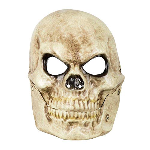 Boland 72212 - Gesichtsmaske Totenkopf mit beweglichem Kiefer, Kostüm-Accessoire, Karnevals-Accessoire von Boland