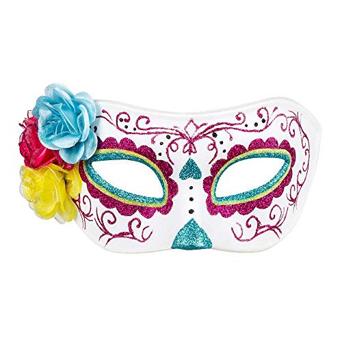 Boland 72217 - Augenmaske La Rosa, Maske Dia de los Muertos, Gesichts-Maske mit Glitzer und Blüten, Mexiko, Accessoire, Kostüm, Karneval, Mottoparty, Halloween Boland 72217 - Augenmaske La Rosa, Maske Dia de los Muertos, Gesichts-Maske mit Glitzer und Blüten, Mexiko, Accessoire, Kostüm, Karneval, Mottoparty, Halloween von Boland