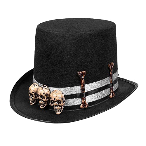 Boland 72237 - Zylinder Totenkopf, Hut, Skull Master, Steampunk, Voodoo, Kopfbedeckung, Accessoire, Halloween, Karneval, Mottoparty Boland 72237 - Zylinder Totenkopf, Hut, Skull Master, Steampunk, Voodoo, Kopfbedeckung, Accessoire, Halloween, Karneval, Mottoparty von Boland
