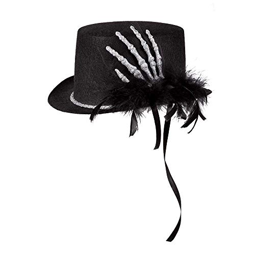 Boland 72239 - Zylinder mit Glitzerkralle, schwarz, Kostüm-Accessoire, Halloween-Accessoire von Boland