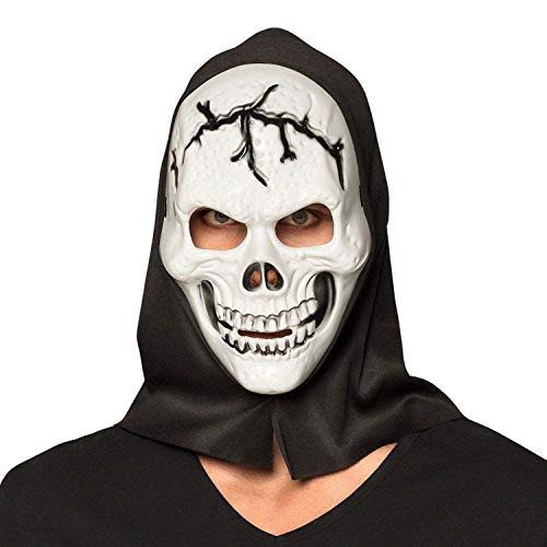 Boland 72261 - Maske Schädel, schwarz-weiß, mit Kapuze, Skelett, Gruselmaske, Gesichtsmaske, Kostüm, Karneval, Mottoparty, Halloween Boland 72261 - Maske Schädel, schwarz-weiß, mit Kapuze, Skelett, Gruselmaske, Gesichtsmaske, Kostüm, Karneval, Mottoparty, Halloween von Boland