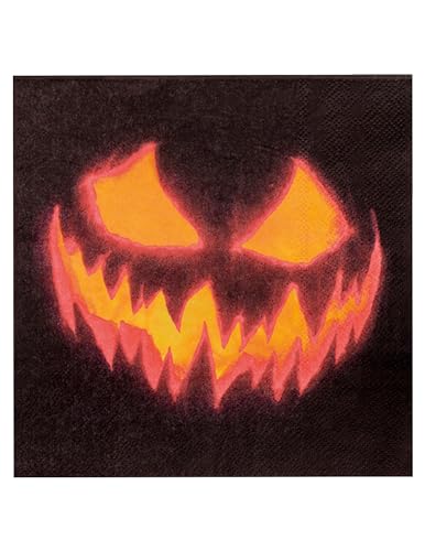Boland 72312 - 12 Servietten Gruseliger Kürbis, schwarz/orange, Kostüm-Accessoire, Halloween-Accessoire Boland 72312 - 12 Servietten Gruseliger Kürbis, schwarz/orange, Kostüm-Accessoire, Halloween-Accessoire von Boland