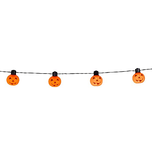 Boland 72322 - LED-Lichterkette Kürbis, Länge 175 cm, Batteriebetrieb, LED-Licht, leuchtende Dekoration für Halloween, Karneval oder Mottoparty von Boland