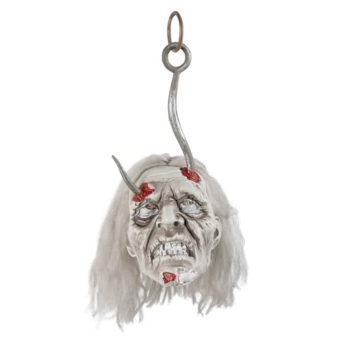 Boland 72340 - Zombie Kopf mit Lichtern, Interaktive Dekoration für Halloween und Karneval von Boland