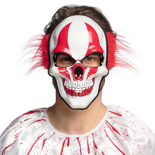 Boland 72369 - Horror Clown Maske mit Haaren, Faschingsmaske für Kostüme, Halloween, Karneval und Mottoparty von Boland