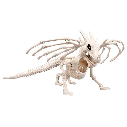 Boland 72405 - Drachen-Skelett, Größe 37 cm, beweglicher Mund, Drache, Dragon, Attrappe aus Kunststoff, Dekoration für Halloween, Karneval oder Mottoparty von Boland