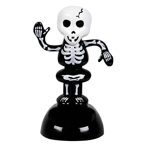 Boland 73056 - Tanzendes Skelett, Solar-Figur, wackelt bei Tageslicht, Schwarz-Weiß, Größe 11 cm, Dekoration, Geschenk, Halloween, Karneval, Mottoparty von Boland