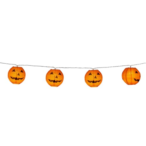 Boland 73230 - Lichterkette mit Kürbis Lampions, Länge 185 cm, inkl. 2 x AA Batterie, Halloween Dekoration, Party Deko Boland 73230 - Lichterkette mit Kürbis Lampions, Länge 185 cm, inkl. 2 x AA Batterie, Halloween Dekoration, Party Deko von Boland