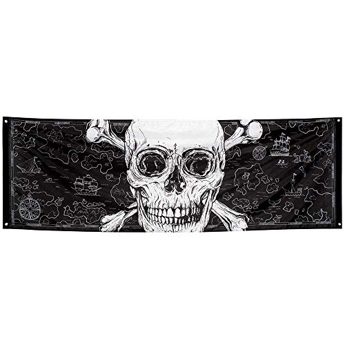 Boland 74109 - Banner Pirat, Größe 74 x 220 cm, Polyester, Totenkopf, Wanddekoration, Hängedekoration, Fahne, Partydekoration, Geburtstag, Halloween, Mottoparty, Karneval Boland 74109 - Banner Pirat, Größe 74 x 220 cm, Polyester, Totenkopf, Wanddekoration, Hängedekoration, Fahne, Partydekoration, Geburtstag, Halloween, Mottoparty, Karneval von Boland