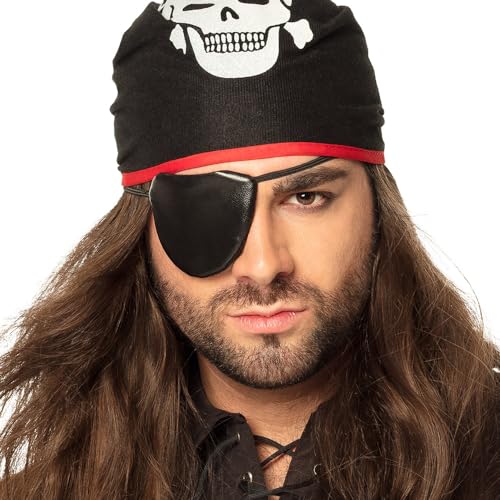 Boland 74195 - Kopftuch mit Augenklappe, Kopfbedeckung für Faschingskostüme, Piratenkostüm, Karneval, Themenparty, Mottoparty von Boland
