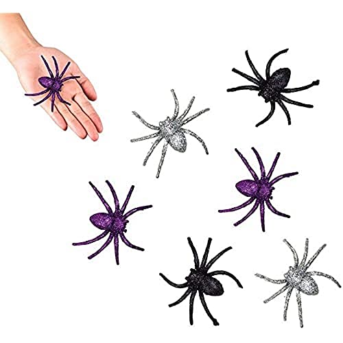 Boland 74476 - Glitterspinnen, 6 Stück, Größe 7 x 7 cm, Scherzartikel, Streich, Dekoration, Halloween, Mottoparty, Karneval, Mehrfarbig Boland 74476 - Glitterspinnen, 6 Stück, Größe 7 x 7 cm, Scherzartikel, Streich, Dekoration, Halloween, Mottoparty, Karneval, Mehrfarbig von Boland