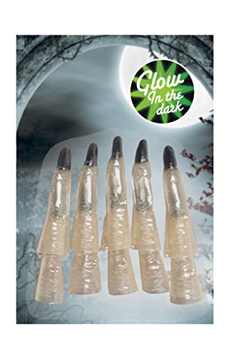 Boland 74508 - Hexenfinger Set, 10-teilig, nachtleuchtende Überzieher für Ihre Finger, ideal für Karneval oder Halloween, Kostüm Zubehör für Hexe oder Vampir Boland 74508 - Hexenfinger Set, 10-teilig, nachtleuchtende Überzieher für Ihre Finger, ideal für Karneval oder Halloween, Kostüm Zubehör für Hexe oder Vampir von Boland