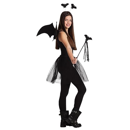 Boland 74529 - Kostüm-Set Fledermaus bestehend aus Tiara, Stab, Flügel und Tutu, Karneval, Mottoparty, Halloween Boland 74529 - Kostüm-Set Fledermaus bestehend aus Tiara, Stab, Flügel und Tutu, Karneval, Mottoparty, Halloween von Boland