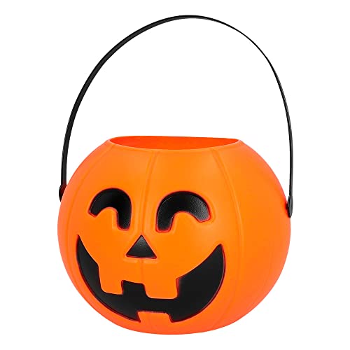 Boland 74593 - Kürbis Eimer für Halloween mit Licht und Sound, Tasche aus Kunststoff, Halloween Deko, Kostüm Zubehör von Boland