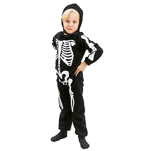 Boland 78113 - Kostüm Skelett Boy für Kinder mit 3 - 4 Jahre, Kinderkostüm für Karneval und Halloween, Faschingskostüm für Mädchen und Jungs von Boland