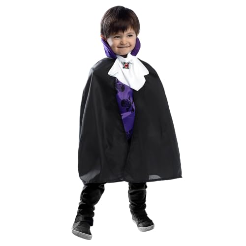 Boland 78159 - Kinder-Kostüm Vampir, Größe 104 - 110, Alter 3 bis 4 Jahre, Umhang mit Kragen und Shirt mit Jabot, Kleinkind, Vampire Villain, Verkleidung, Halloween, Karneval, Mottoparty Boland 78159 - Kinder-Kostüm Vampir, Größe 104 - 110, Alter 3 bis 4 Jahre, Umhang mit Kragen und Shirt mit Jabot, Kleinkind, Vampire Villain, Verkleidung, Halloween, Karneval, Mottoparty von Boland