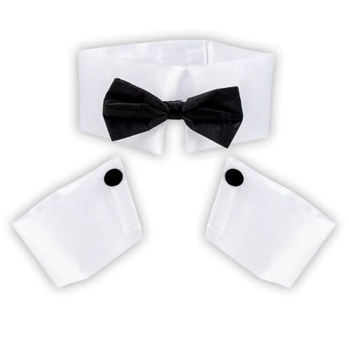 Boland 81030 - Stripperset, 3-teilig, schwarz-weiß, Unisex, Manschetten, Kragen mit Fliege, Kostüm, Karneval, Mottoparty, Junggesellenabschied Boland 81030 - Stripperset, 3-teilig, schwarz-weiß, Unisex, Manschetten, Kragen mit Fliege, Kostüm, Karneval, Mottoparty, Junggesellenabschied von Boland