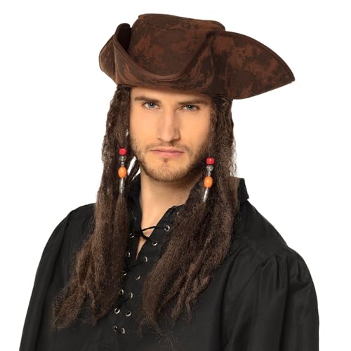 Boland 81914 - Piraten Hut Dirty Joe mit Haaren, Mütze Pirat für Karneval und Mottoparty, Kostüm Zubehör, Kopfbedeckung für Faschingskostüme Boland 81914 - Piraten Hut Dirty Joe mit Haaren, Mütze Pirat für Karneval und Mottoparty, Kostüm Zubehör, Kopfbedeckung für Faschingskostüme von Boland