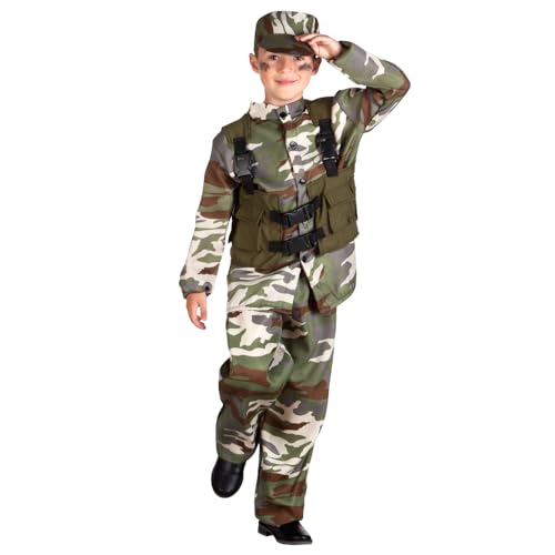Boland - Kinderkostüm Soldat, Soldaten Kostüm für Mädchen und Jungs, Militär Kostüm, Camouflage, Faschingskostüme Kinder Boland - Kinderkostüm Soldat, Soldaten Kostüm für Mädchen und Jungs, Militär Kostüm, Camouflage, Faschingskostüme Kinder von Boland