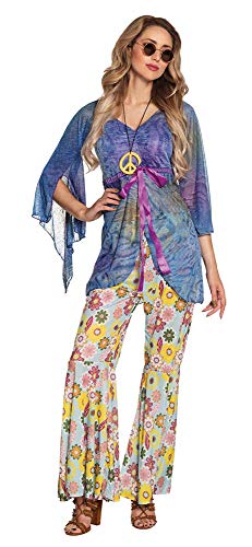 Boland - Erwachsenen-Kostüm Flower-Power Woman, Hose, Shirt und Halskette, Set, Karneval, Mottoparty von Boland