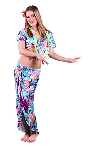 Boland 83835 - Erwachsenen-Kostüm Hawaii-Schönheit, Größe M, Top, Rock, Kette und Haarschmuck, Set, Hawaiian Beauty, Karneval, Mottoparty von Boland