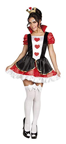 Boland 83857 - Erwachsenenkostüm Queen of Hearts, Kleid mit Kragen, Haarreif mit Krönchen, Karneval, Mottoparty, Themenparty von Boland