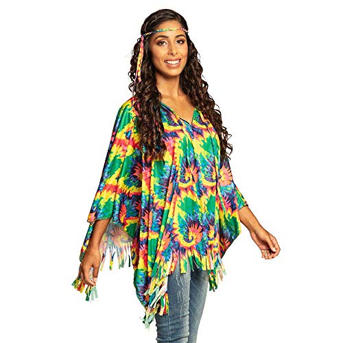 Boland 83886 - Poncho Hippie mit Stirnband, Einheitsgröße für Erwachsene, Kostüm, Flower Power, Peace, Überwurf, Mottoparty, Karneval Boland 83886 - Poncho Hippie mit Stirnband, Einheitsgröße für Erwachsene, Kostüm, Flower Power, Peace, Überwurf, Mottoparty, Karneval von Boland
