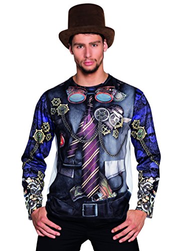 Boland - Fotorealistisches Shirt Mr. Steampunk, verschiedene Größen, Langarm-Shirt mit Motiv-Druck, Longsleeve, Kostüm, Karneval, Mottoparty Boland - Fotorealistisches Shirt Mr. Steampunk, verschiedene Größen, Langarm-Shirt mit Motiv-Druck, Longsleeve, Kostüm, Karneval, Mottoparty von Boland