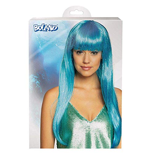 Boland 85052 - Perücke Laguna, Kunsthaar, lange Haare mit Glitzer, Frisur, Türkis, Meerjungfrau, Nixe, Accessoire, Kostüm, Karneval, Mottoparty von Boland