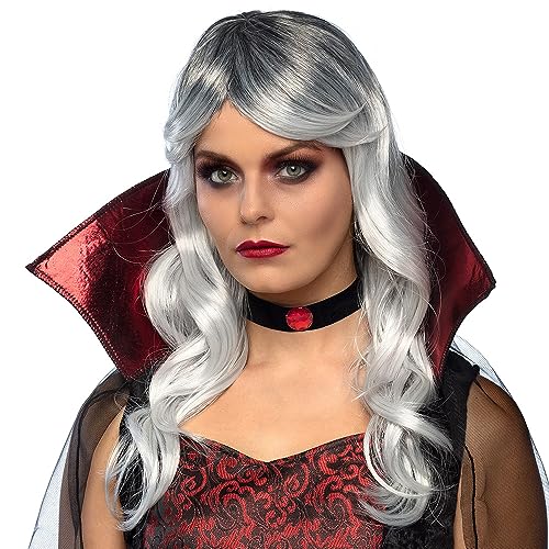Boland 85610 - Perücke Vampir Lady, graue, Lange Kunsthaare, Zubehör für Faschingskostüme, Vampir Kostüm, Karneval, Halloween von Boland