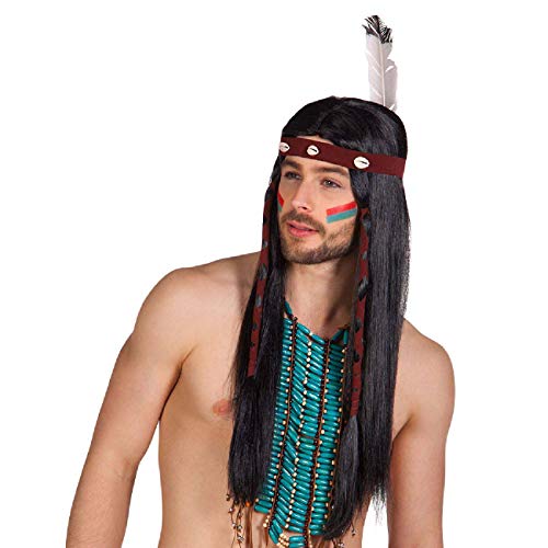 Boland 85783 - Perücke Indianer Takoda, inklusive Stirnband mit Feder, langes & glattes Haar, Schwarz, Kunsthaar, für Erwachsene, Accessoire, Kostümzubehör, Mottoparty, Karneval Boland 85783 - Perücke Indianer Takoda, inklusive Stirnband mit Feder, langes & glattes Haar, Schwarz, Kunsthaar, für Erwachsene, Accessoire, Kostümzubehör, Mottoparty, Karneval von Boland