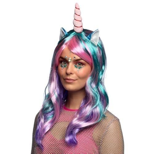 Boland 85818 - Perücke Einhorn Daydream, mit Ohren und Horn, Langhaar glatt, Karneval, Halloween, Fasching, Mottoparty, Verkleidung, Theater Boland 85818 - Perücke Einhorn Daydream, mit Ohren und Horn, Langhaar glatt, Karneval, Halloween, Fasching, Mottoparty, Verkleidung, Theater von Boland