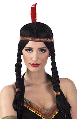 Boland 86161 - Indianer Perücke Damen mit Haarband, Kunsthaar für Indianerin Kostüm, Indianer Kopfschmuck, Western Perücke, JGA von Boland