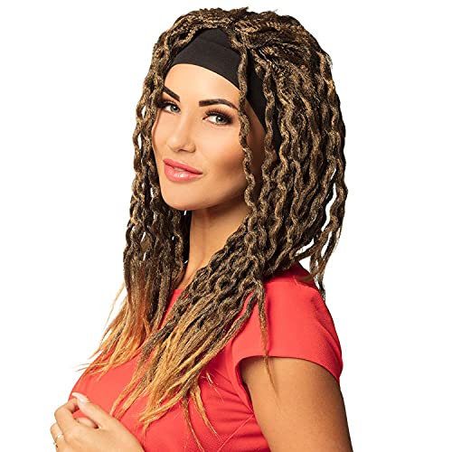 Boland 86376 - Perücke Emily mit Haarband, Dunkelbraun, Rastalocken, Dreadlocks, Rastafari, Jamaika, Kunsthaar, Frisur, Accessoire, Mottoparty, Karneval von Boland