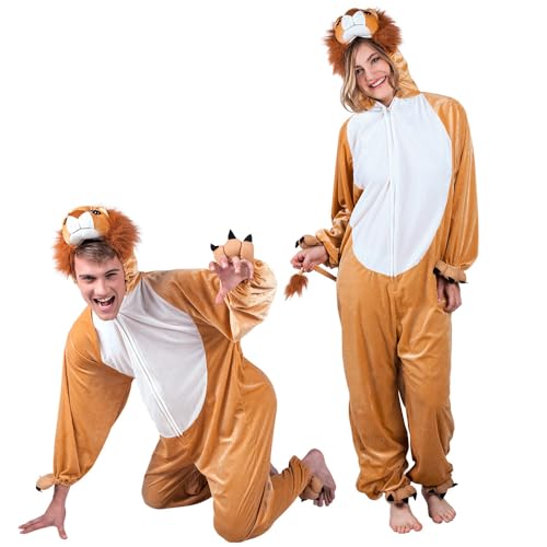Boland - Plüsch-Kostüm Löwe, verschiedene Größen, Overall für Erwachsene, König der Tiere, Karneval, Mottoparty von Boland