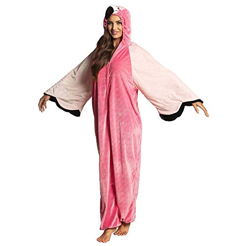 Boland - Kostüm Flamingo, Einheitsgröße für Erwachsene, Unisex, Overall mit Kapuze, Anzug, Verkleidung, Karneval, Mottoparty von Boland