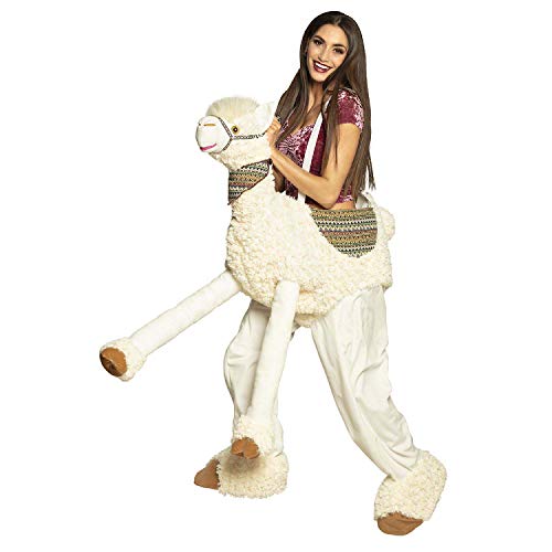 Boland 88086 - Kostüm Auf einem Lama, Einheitsgröße für Erwachsene, Unisex, Kostüm mit Plüsch, Alpaka, Reiter, Hose mit Tier, Karneval, Fasching, Mottoparty von Boland