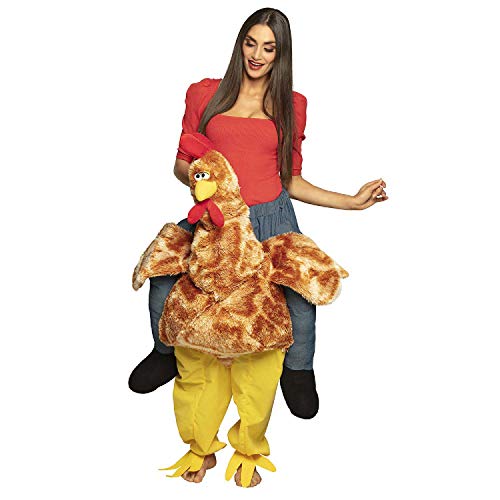Boland 88087 - Kostüm Auf einem Huhn, Einheitsgröße für Erwachsene, Unisex, Kostüm mit Plüsch, Henne, Reiter, Hose mit Tier, Karneval, Fasching, Mottoparty von Boland