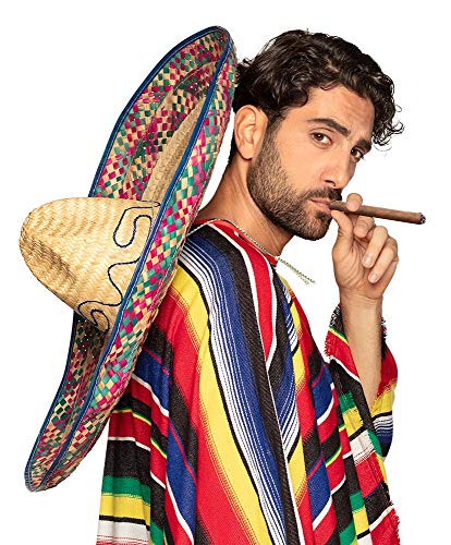 Boland 95413 - Sombrero Enrique, 70 cm, Hut für ein Mexiko Kostüm, Mexikaner, Gaucho, Karneval, Urlaub, Mottoparty von Boland