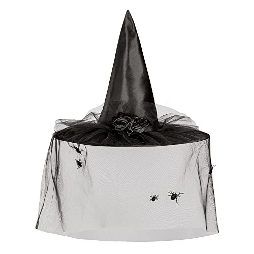 Boland 96985 - Hexen Hut Esmeralda, Hut für Erwachsene, mit Schleier, Spinnen und Rosen, Hexe, Zauberer, Magier, Halloween, Karneval, Mottoparty Boland 96985 - Hexen Hut Esmeralda, Hut für Erwachsene, mit Schleier, Spinnen und Rosen, Hexe, Zauberer, Magier, Halloween, Karneval, Mottoparty von Boland