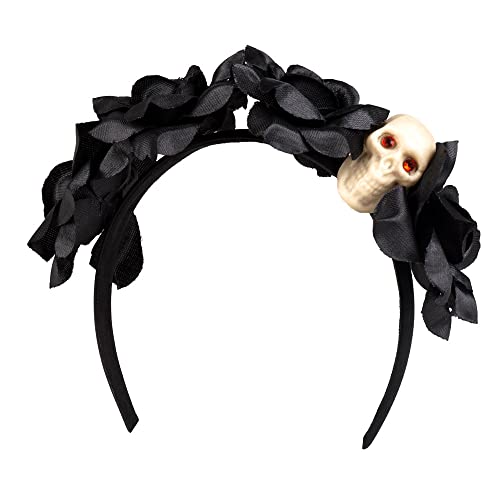 Boland 97007 - Haarreif Dia de los Muertos, Totenkopf Tiara mit Blüten, Tag der Toten, Mexikanischer Feiertag, Zubehör für Faschingskostüme, Halloween Kostüm, Karneval, Mottoparty von Boland